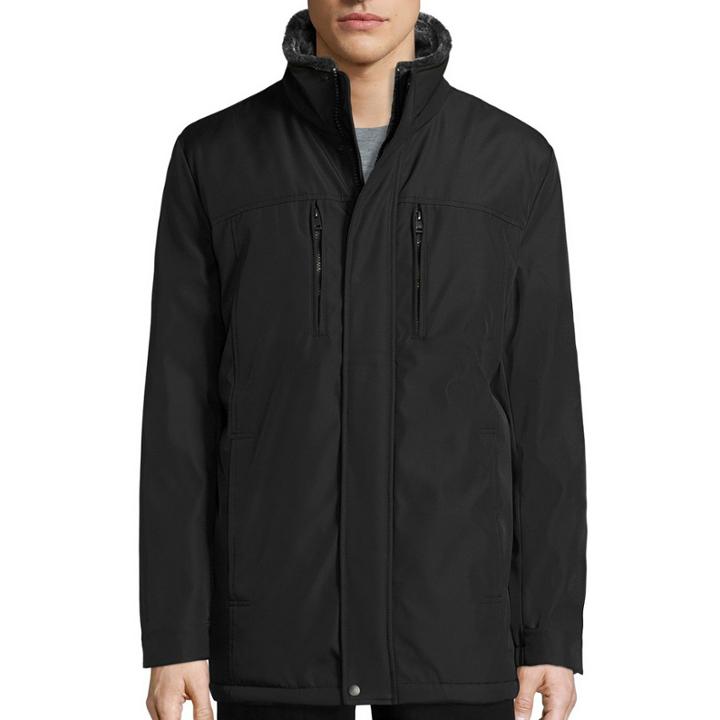 Claiborne Arctic Cloth Car Coat With Faux Fur Lining