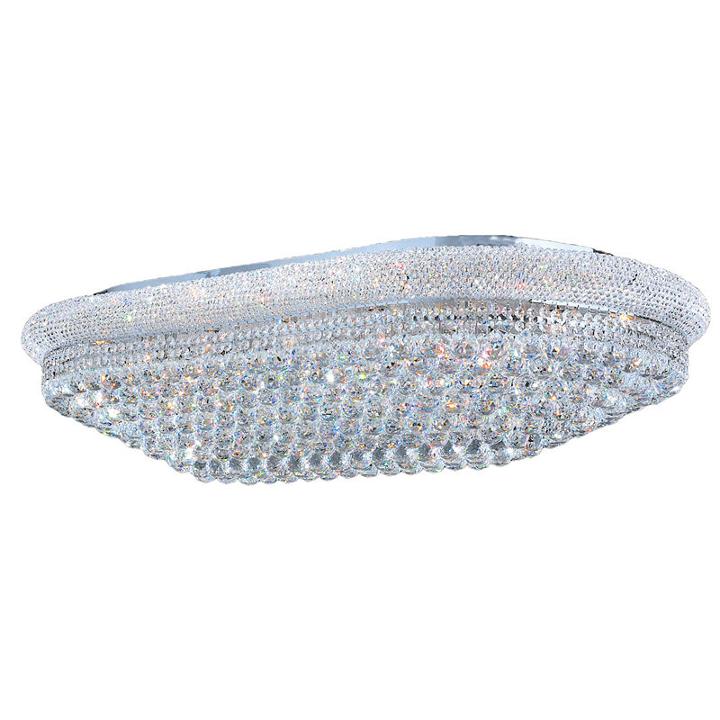Empire Collection 28 Light Clear Crystal Rectangle Flush Mount Ceiling Light