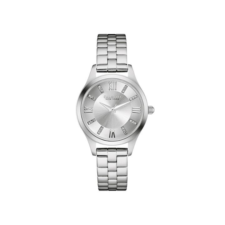 Caravelle New York Womens Crystal Heart Bangle Watch Set