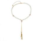 Monet Jewelry Womens Clear Simulated Pearls Y Necklace