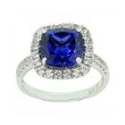 Lab-created Blue & White Sapphire Sterling Silver Ring