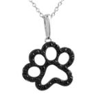 Aspca Tender Voices & Ct. T.w. Color-enhanced Black Diamond Paw Print Pendant Necklace