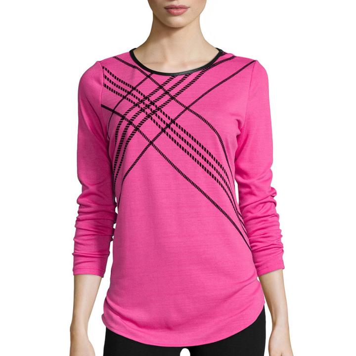 Worthington Long-sleeve Flocked T-shirt - Tall