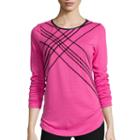 Worthington Long-sleeve Flocked T-shirt - Tall