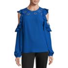 Worthington Cold Shoulder Ruffle Top - Tall