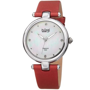 Burgi Unisex Red Strap Watch-b-169rd