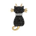 1/5 Ct. T.w. White And Color-enhanced Black Diamond Cat Pendant Necklace