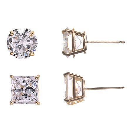 Cubic Zirconia 2-pr. Stud Earring Set