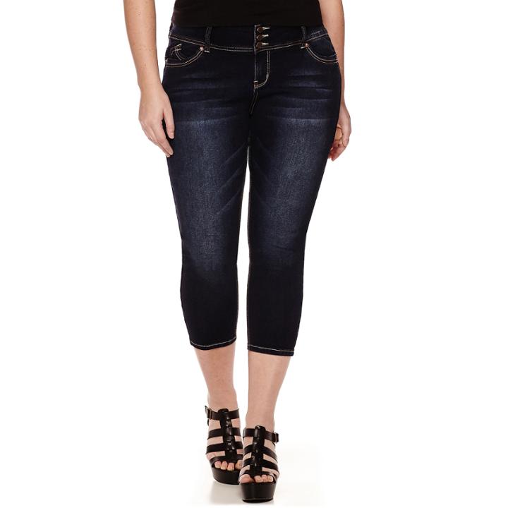 Ymi Fit Solution Denim Cropped Pant - Juniors Plus
