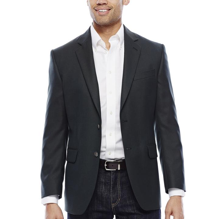 Stafford Executive Forest Green Hopsack Blazer - Classic