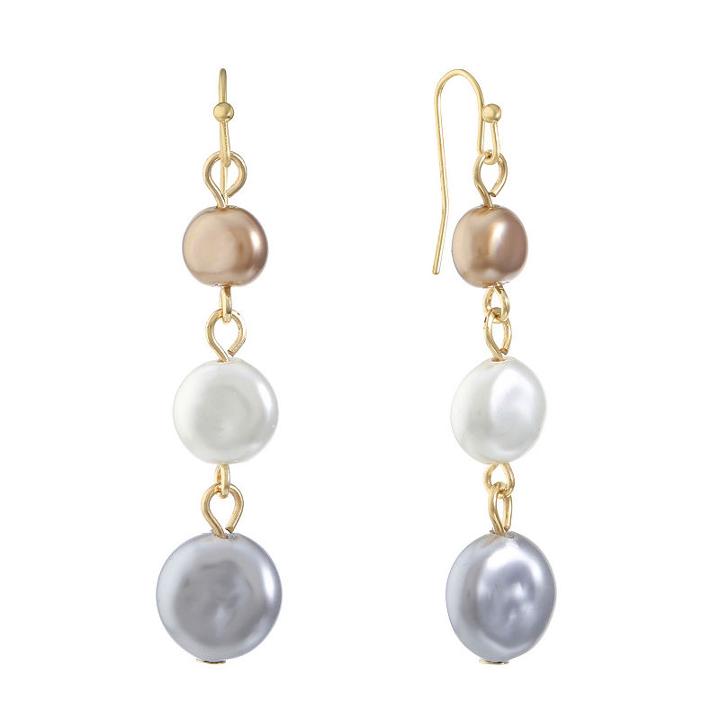 Liz Claiborne Multi Color Round Drop Earrings