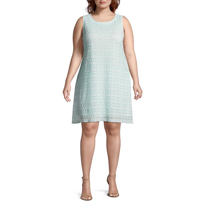 Ronni Nicole Sleeveless Circles Shift Dress-plus
