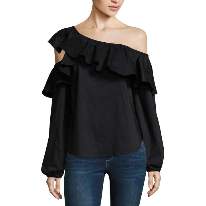 Belle + Sky One Shoulder Ruffle Shirt