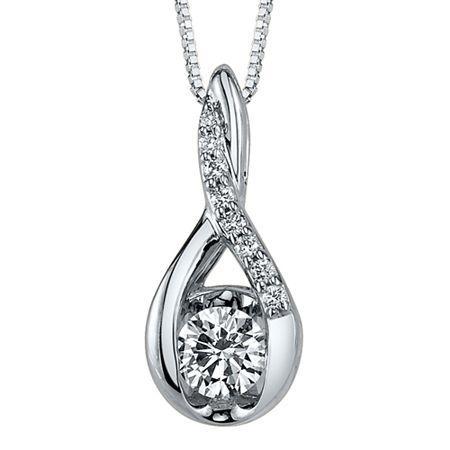 Sirena 1/3 Ct. T.w. Diamond 14k White Gold Pendant Necklace