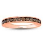 Womens 1/4 Ct. T.w. Champagne Diamond 10k Gold Anniversary Band