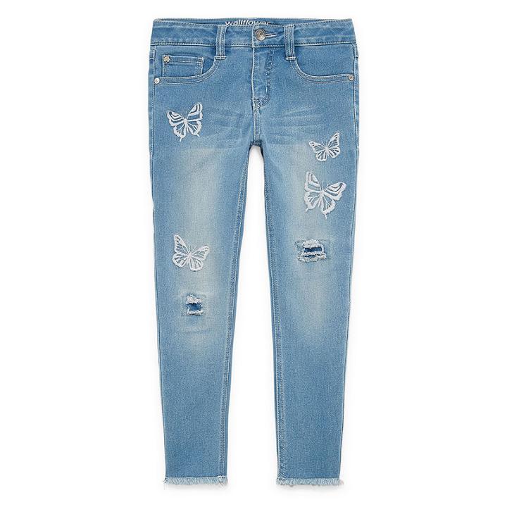 Wallflower Butterfly Embroidery Crop Jean
