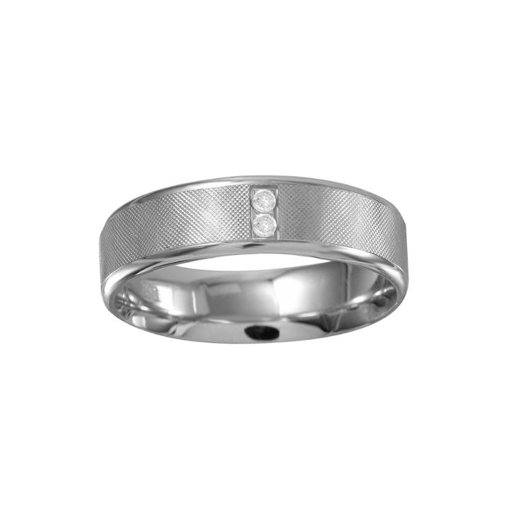 Mens 6mm Diamond-accent 10k White Gold Textured Wedding Band