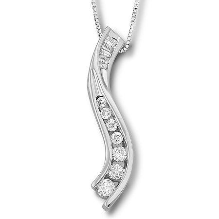 Journey 1/4 Ct. T.w. Diamond Sterling Silver Pendant Necklace