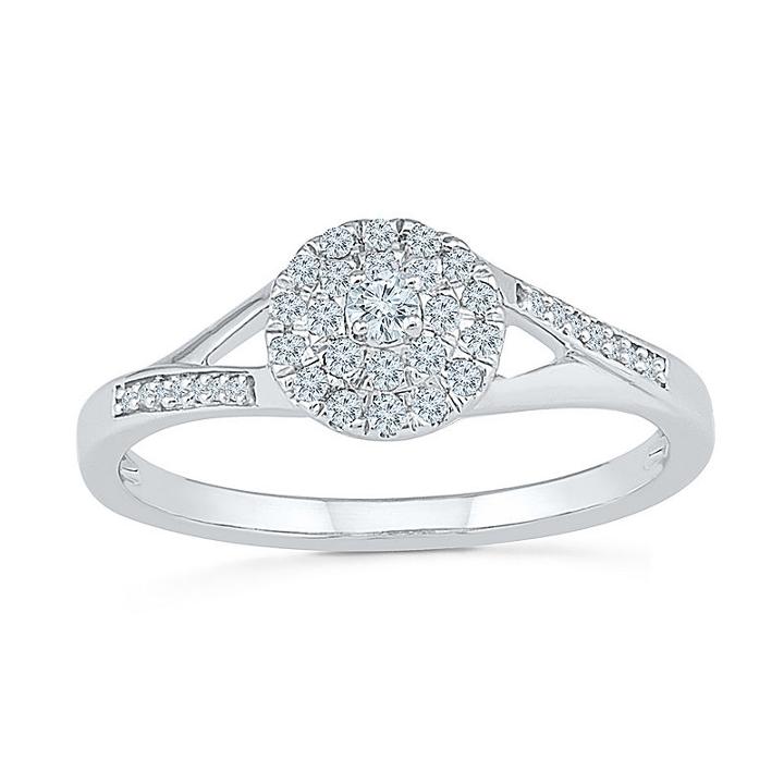 Promise My Love Womens 1/5 Ct. T.w. Round White Diamond Sterling Silver Promise Ring