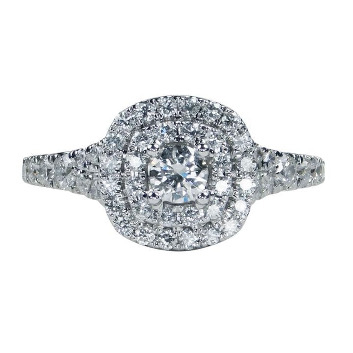 Modern Bride Signature Womens 1 Ct. T.w. Genuine Round Diamond 14k Gold Engagement Ring