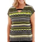 Alfred Dunner Morocco Short-sleeve Geo-print Biadere Blouse