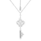 Enchanted Disney Fine Jewelry Womens Diamond Accent Genuine White Diamond Keys Rapunzel Pendant Necklace