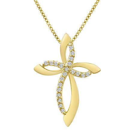 1/10 Ct. T.w. Diamond Cross Pendant Necklace