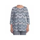 Alfred Dunner Arizona Sky 3/4 Sleeve Crew Neck Chevron T-shirt-womens