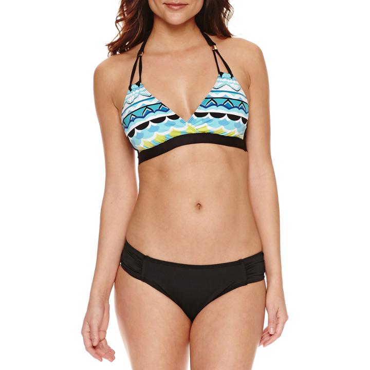 Liz Claiborne Geometric Halter Swimsuit Top