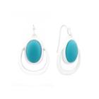 Liz Claiborne Blue Acrylic Orbital Earrings