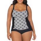 St. John's Bay Medallion Peasant Tankini Swimsuit Top-plus