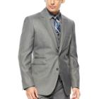 Jf J. Ferrar 2-button Gray Sharkskin Suit Jacket - Classic Fit