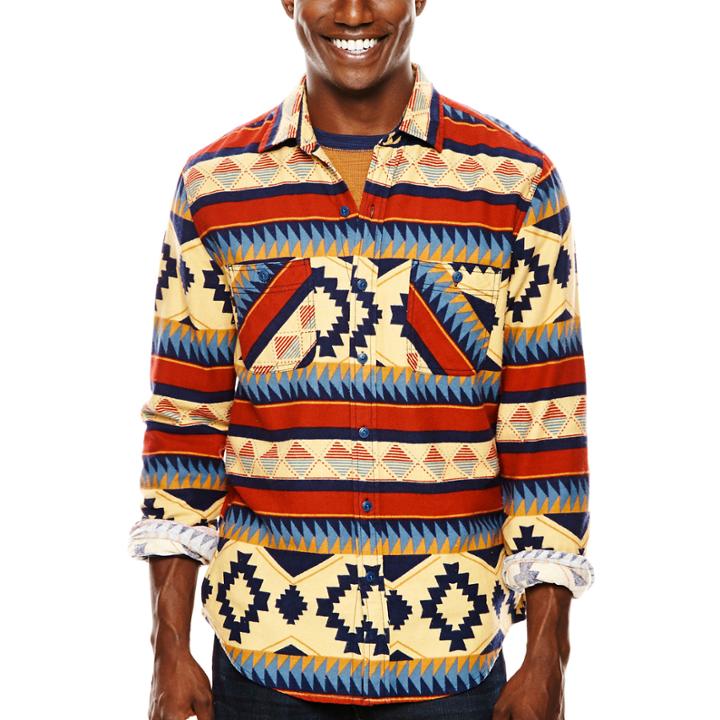 Arizona Printed Flannel Button-front Shirt