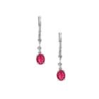Limited Quantities Lead Glass-filled Oval Ruby 10k White Gold Drop Earrings