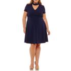 Bisou Bisou Short Sleeve Fit & Flare Dress - Plus