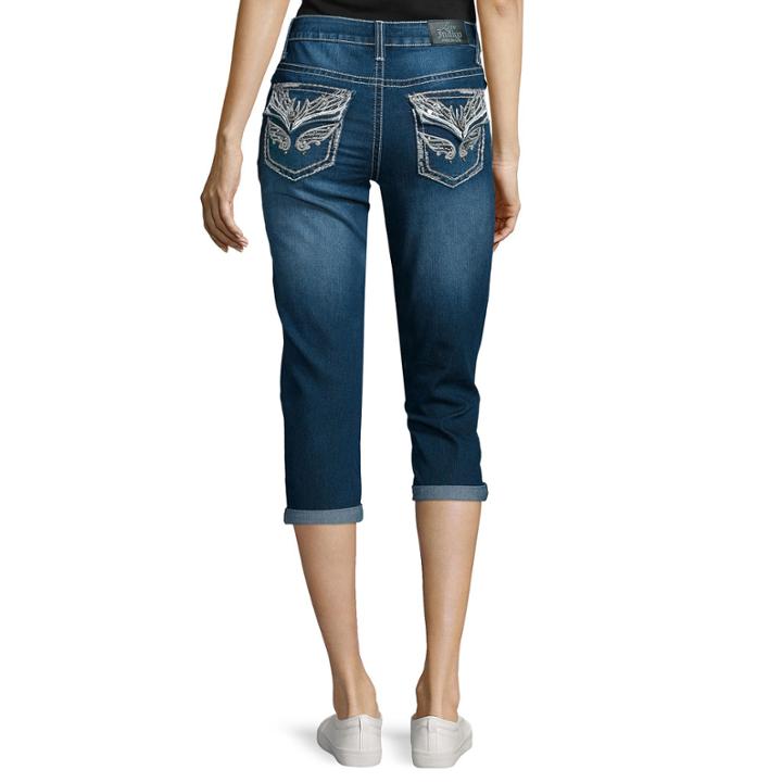 Love Indigo Back-flap Pocket Denim Capris