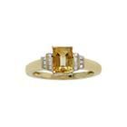 Genuine Citrine And Diamond-accent 10k Yellow Gold Ring