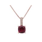 Limited Quantities! Diamond Accent Red Rhodolite 14k Gold Pendant Necklace