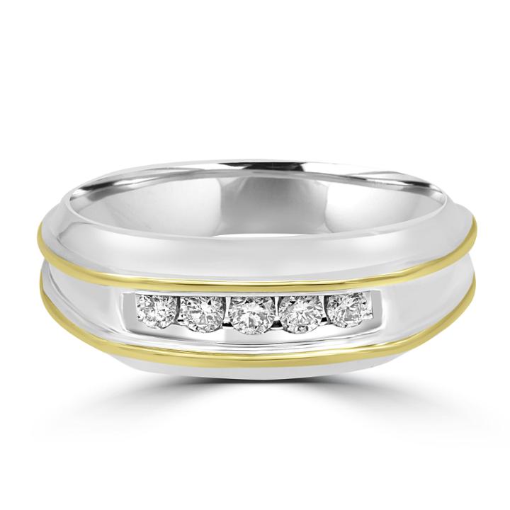 Mens 1/4 Ct. T.w. Genuine Diamond 10k Gold Band
