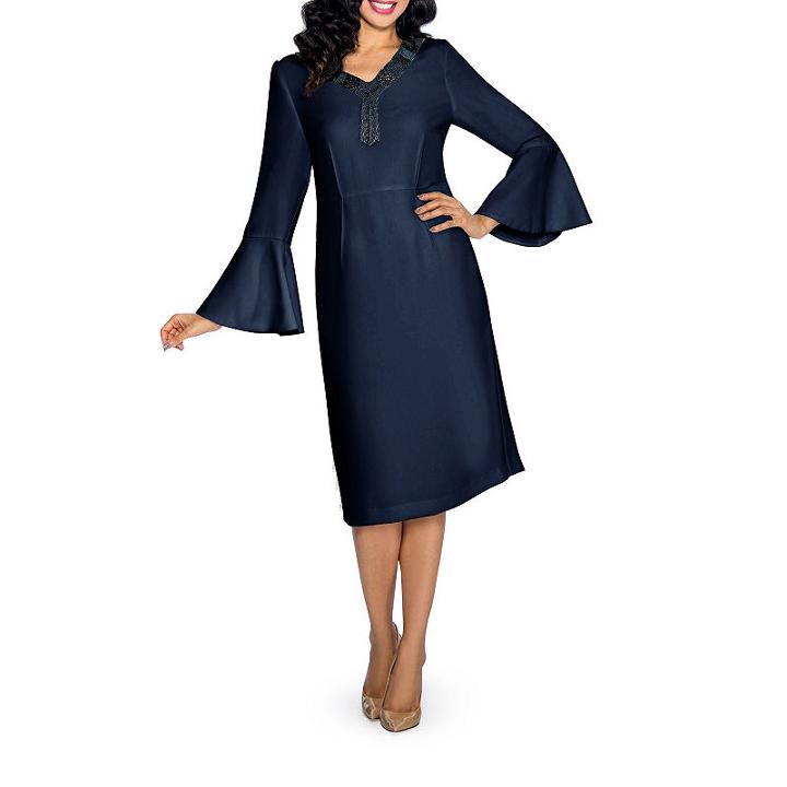 Giovanna Signature Women's Jeweled-neck Shift Dress