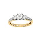 7/8 Ct. T.w. Diamond 14k Gold 3-stone Engagement Ring