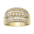 1 Ct. T.w. Baguette & Round Diamond 10k Yellow Gold Ring