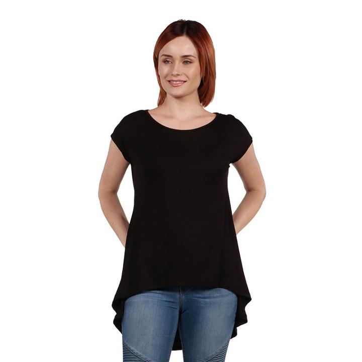 24 Seven Comfort Apparel Skyler Hi Lo Tunic Top - Plus