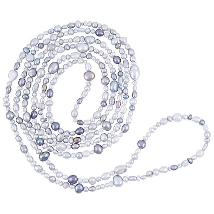 Womens Multi Color Pearl Strand Necklace