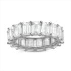 Diamonart Womens Greater Than 6 Ct. T.w. Lab Created White Cubic Zirconia Sterling Silver Band