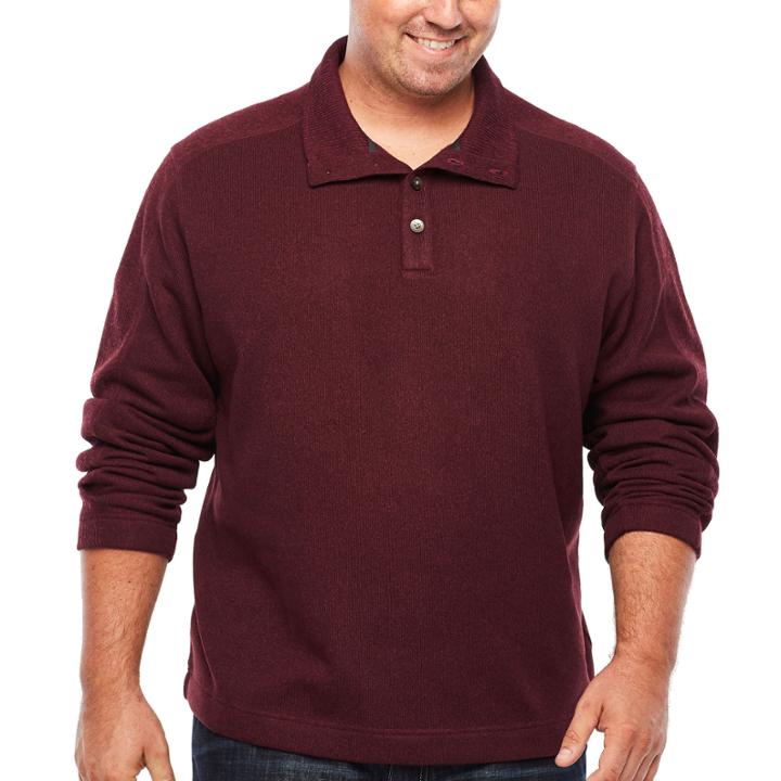 Van Heusen Mock Neck Long Sleeve Layered Sweaters Big And Tall