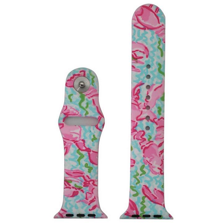Olivia Pratt Compatible With Apple Watch Unisex Pink Watch Band-8898sealife38