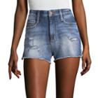 Arizona 2 1/2 High Rise Zipper Denim Shorts-juniors