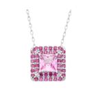 Lab Created Pink Sapphire & Lab Created White Sapphire Sterling Silver Pendant