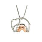 Womens 1/10 Ct. T.w. White Diamond 10k Gold Sterling Silver Pendant Necklace